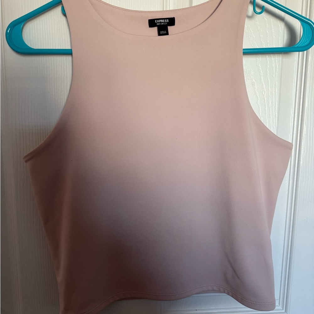 Express Pink Sleeveless Contour Compression Crop Tank Top – Size Medium